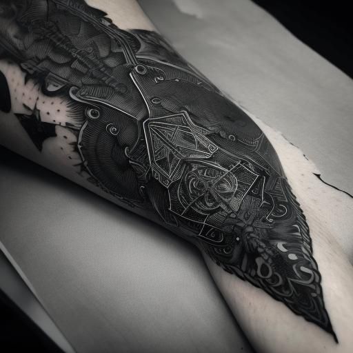 Sleek New School Tattoo Designs in Blackwork Style