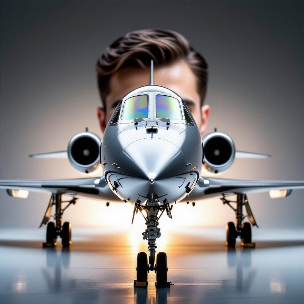 Sleek Supersonic Airplane Portrait Studio Lighting