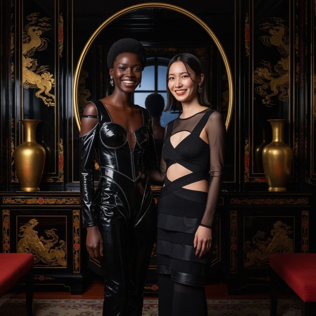 Elegant Women in Gothic Glamour Fashion