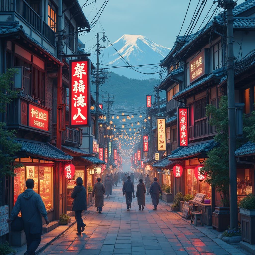 Kyoto Streets in Ash Thorp and Loish Inspired Style