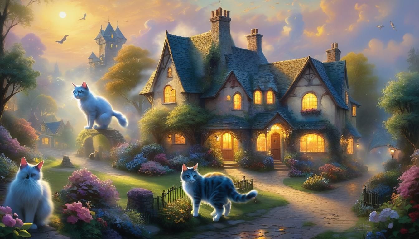 Ethereal Fantasy Cat in Hyperdetailed Mist