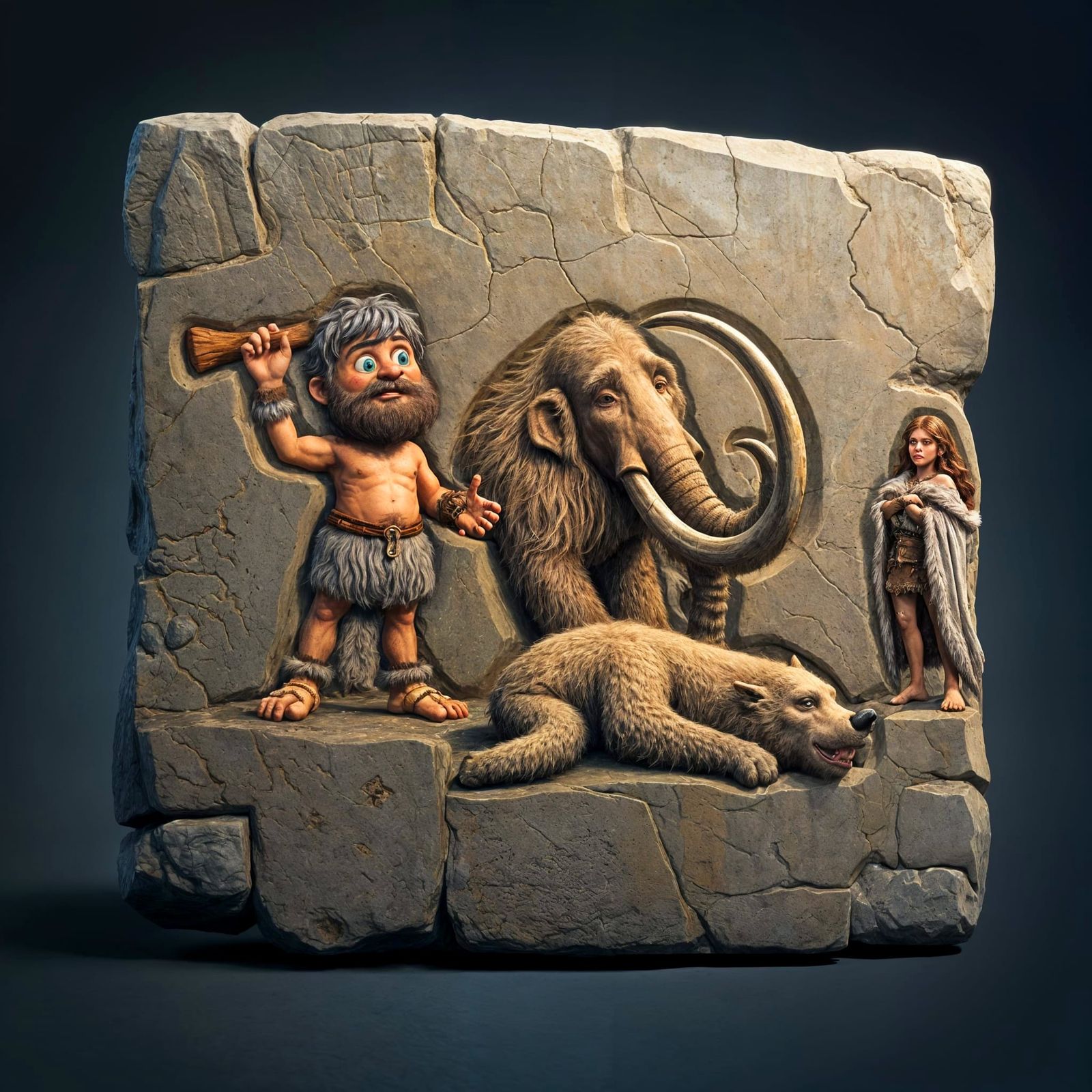 Fantastical Cave Scene in Deep, Detailed Color