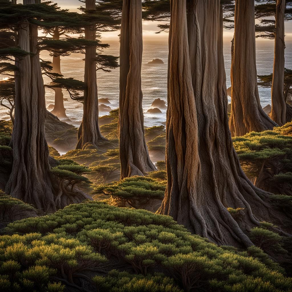 Cypress Trees at Point Lobos: High-Resolution Photography