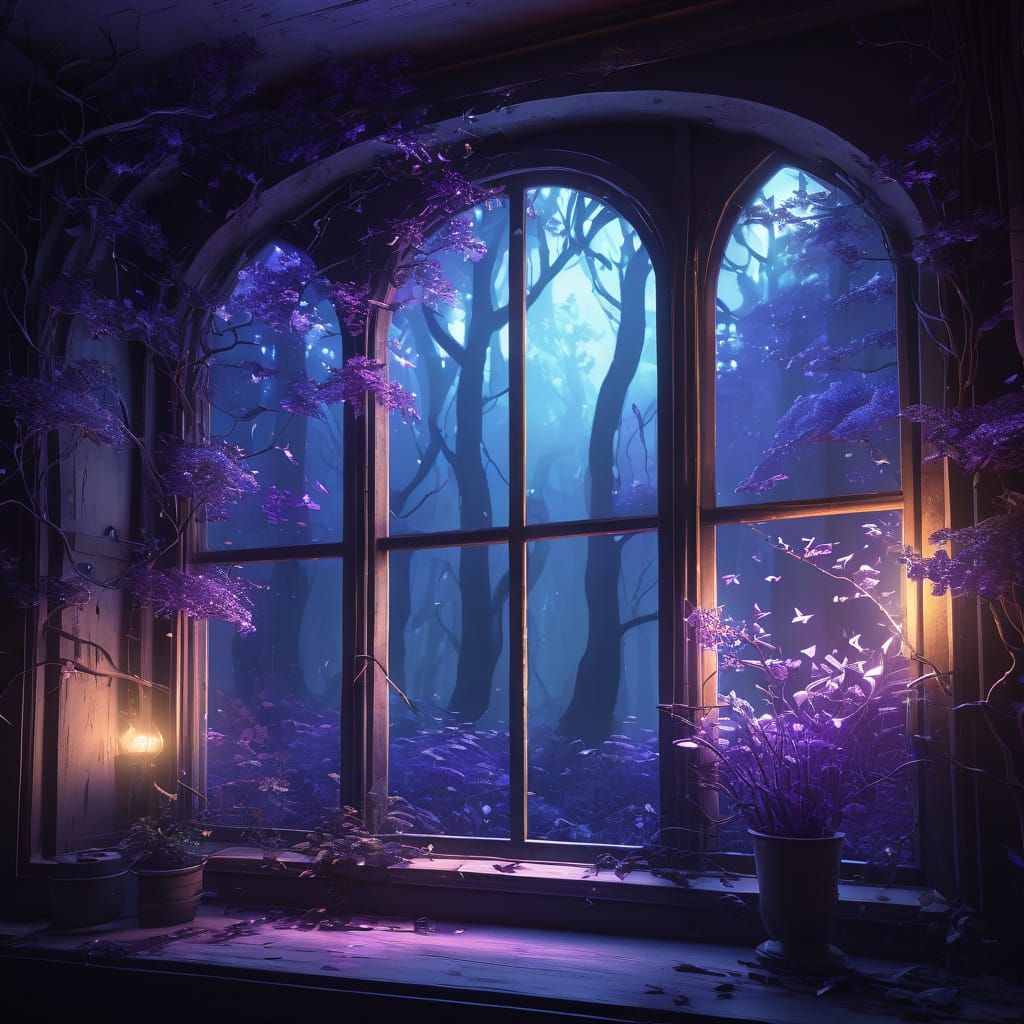 Glass Boy Sees Magical Forest Through Glowing Window