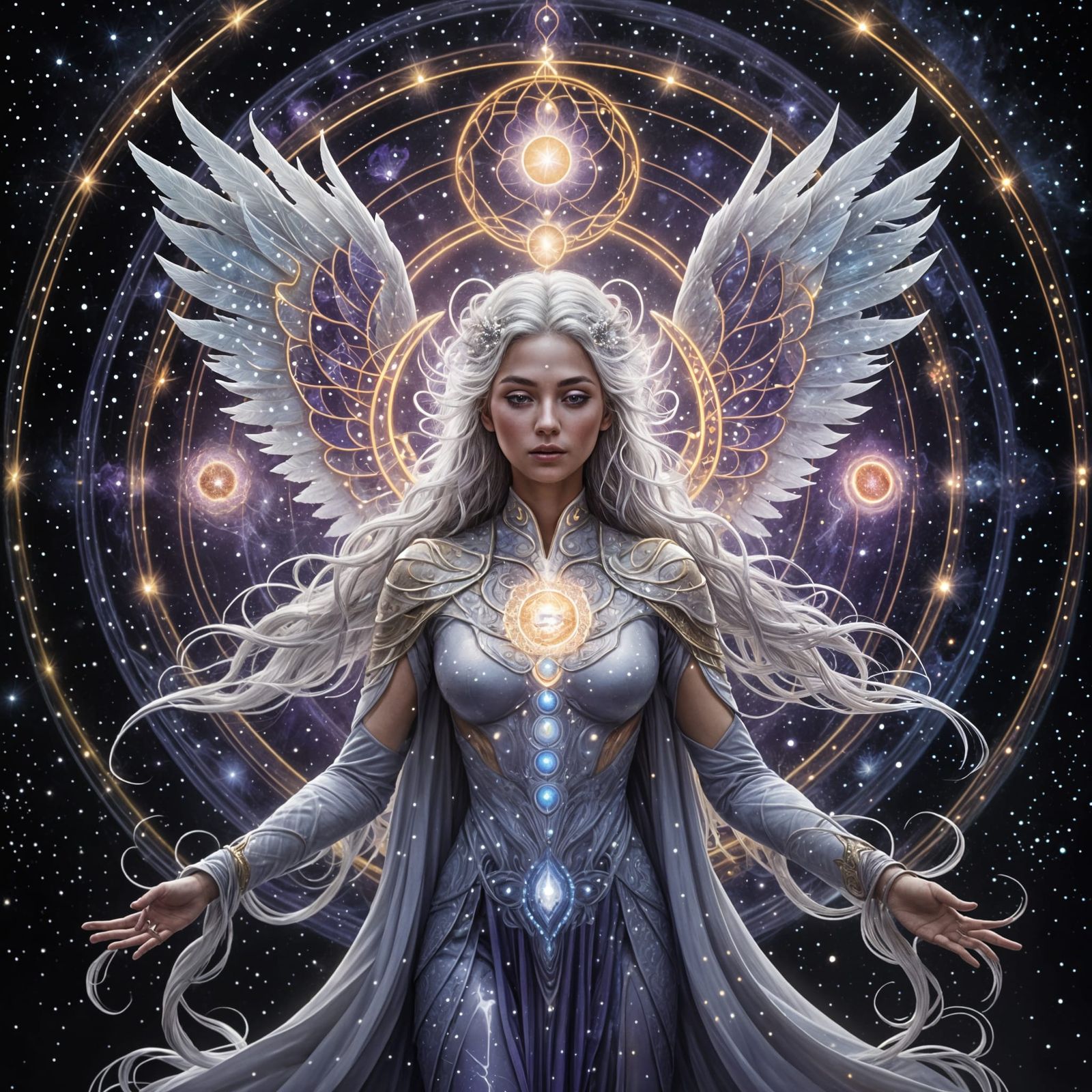 Androgynous Cosmic Goddess Barbelo in Luminous Void