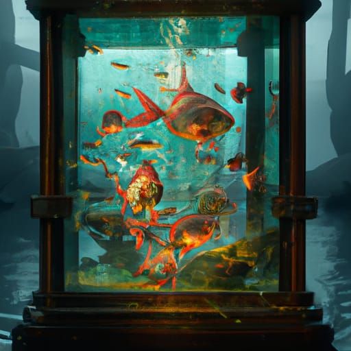 Piranhas in a Glass Box: Detailed Matte Painting