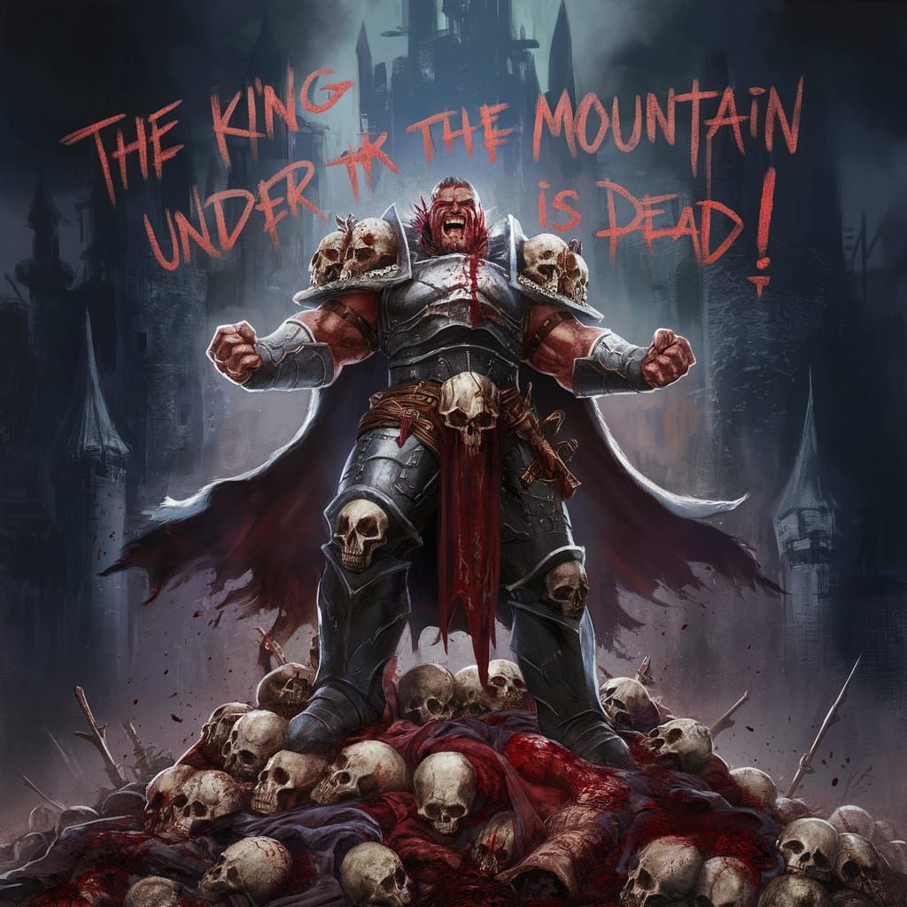 Triumphant Armored Warrior on Pile of Foes