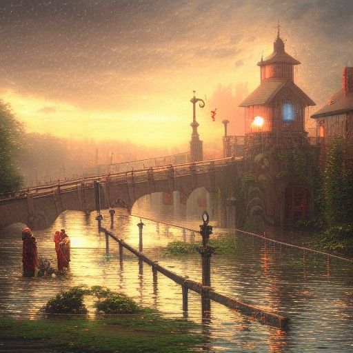 Fantasy Bayley Bridge After Flood: Drone Capture