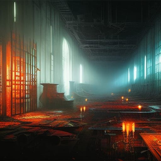 Tri-Horned Demon Laughing in Abandoned Asylum