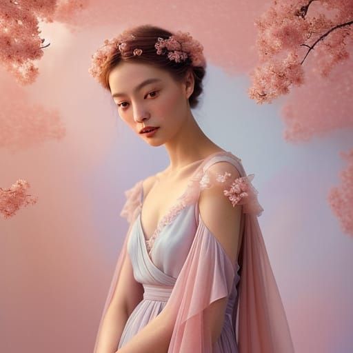 Whimsical French Countryside Goddess in Saffron Hues