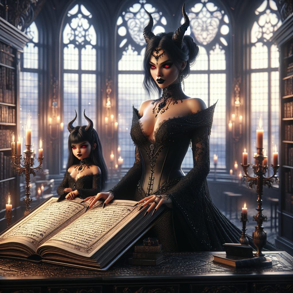 Queen and Princess of Hell Study Magic