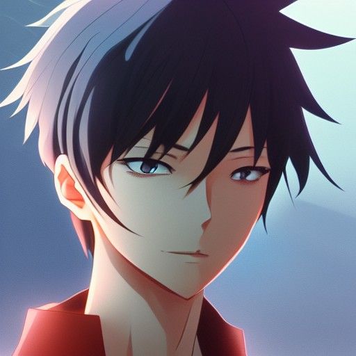 Handsome Anime Man in Painterly Style