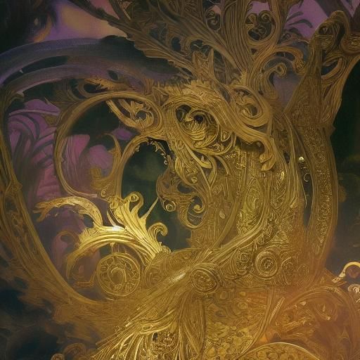 Towering Figure in Dark Fantasy Landscape