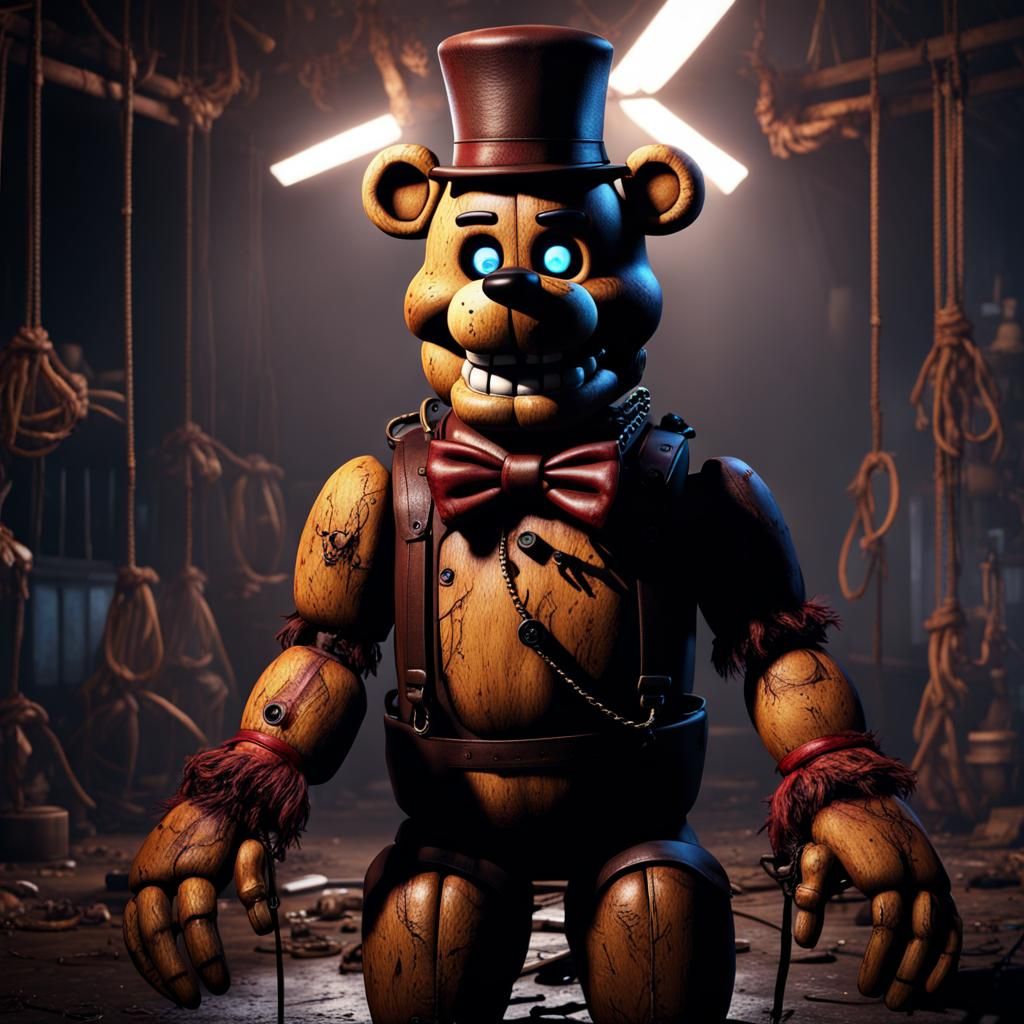 Freddy Fazbear Tied Up: Detailed Matte Painting