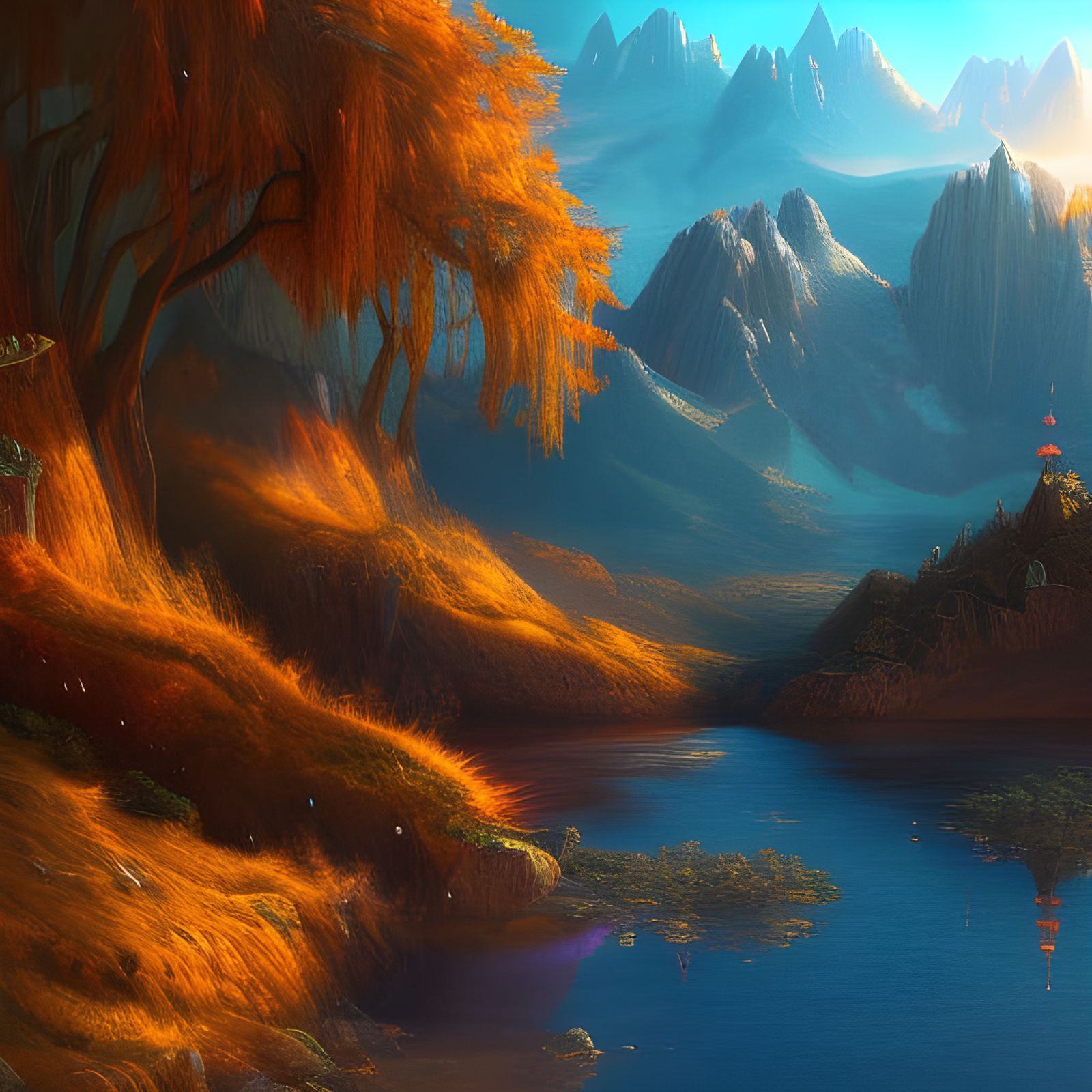 Crystal Landscape Fantasy Concept Art in 8k