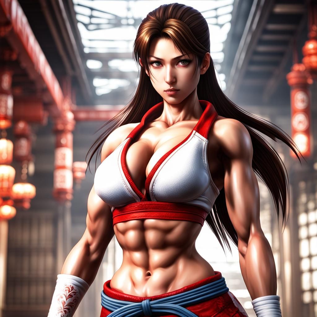 Hyperrealistic Mai Shiranui with Detailed Physique