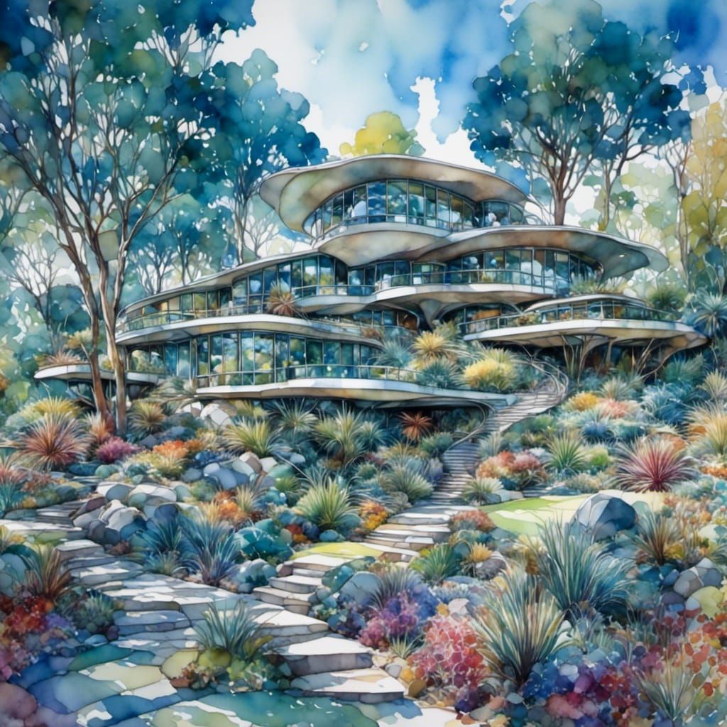 Futuristic Hybrid Home with Organic Architecture