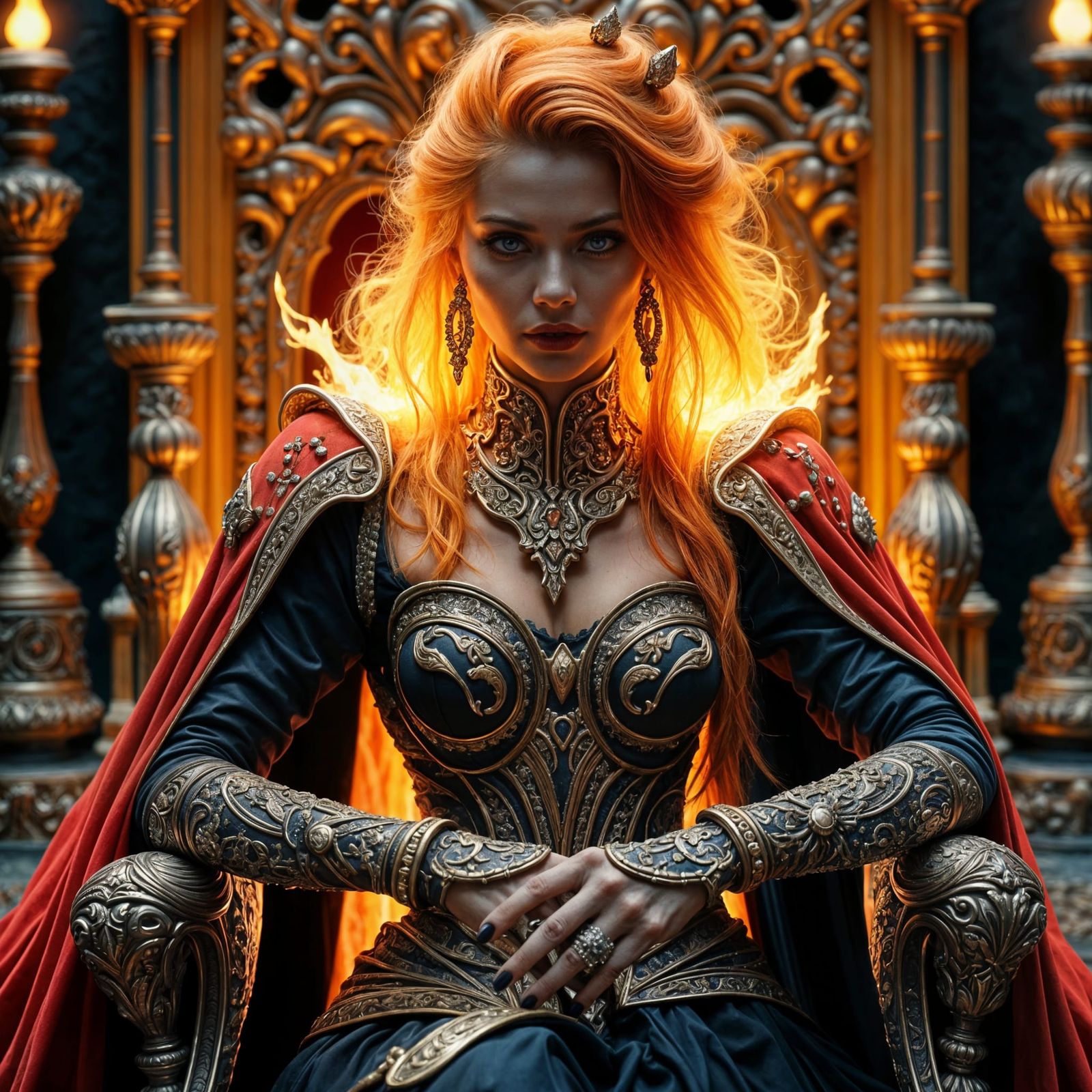 Ethereal Dark Goddess in Vibrant Splendid Colors