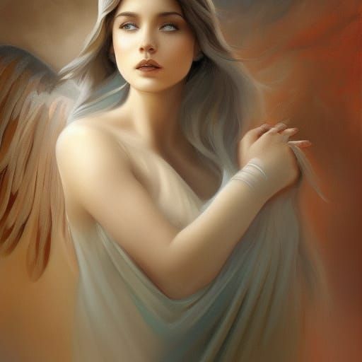 Angel Goddess Portrait in Artstation Style