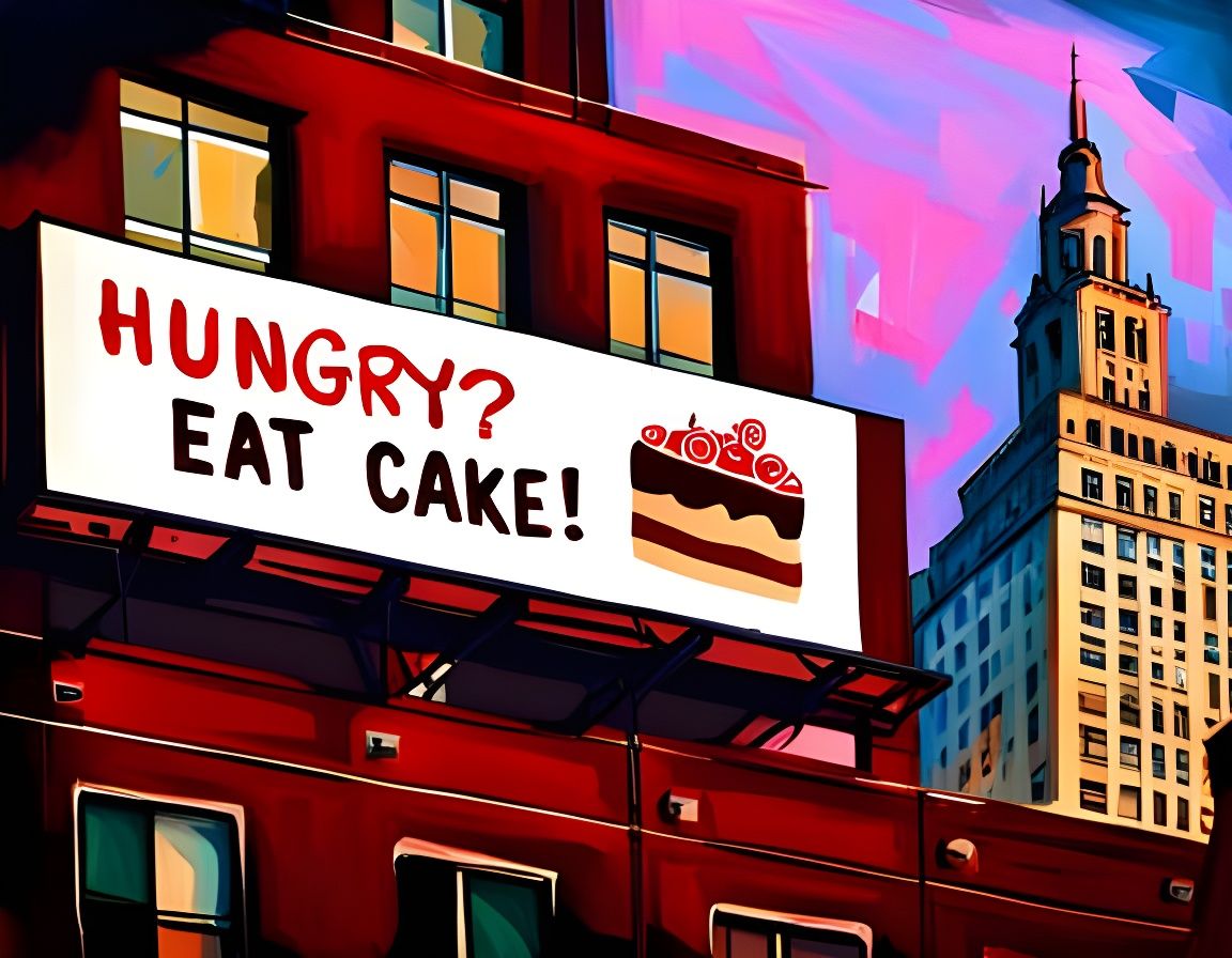Eat Cake Billboard Art in Chicago, New York