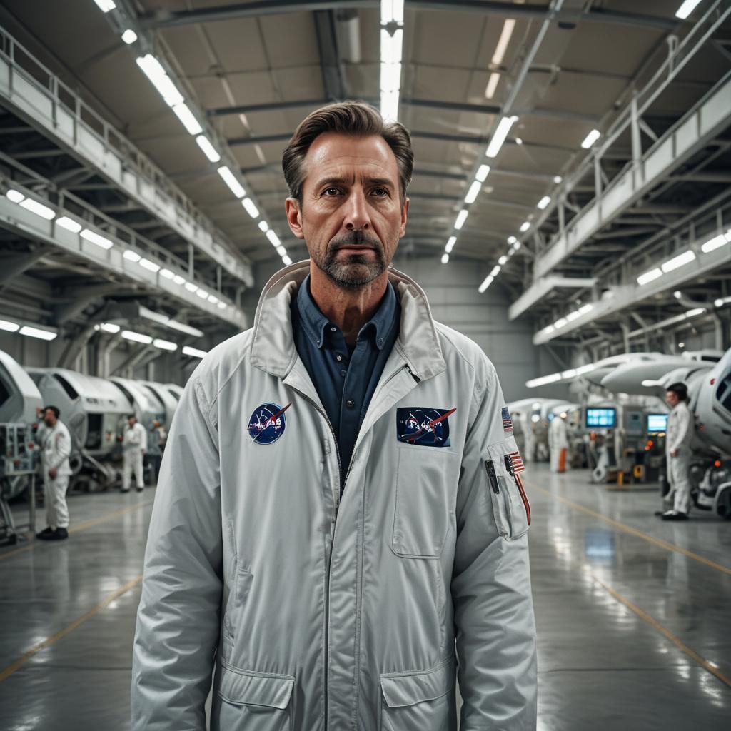 Rocket Engineer at Area 51 with Alien Device