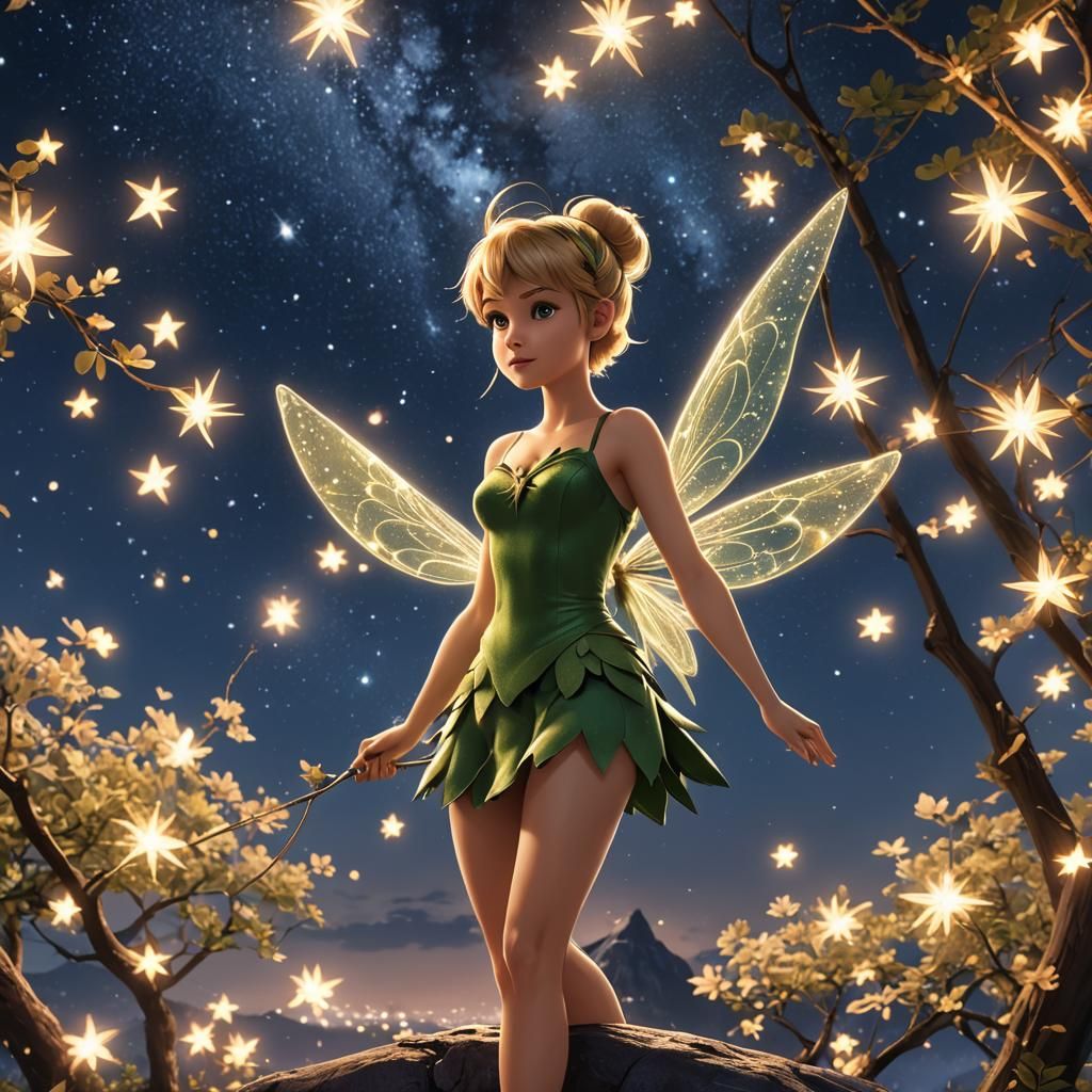 Tinkerbell Under Stars: 3D Anime Art