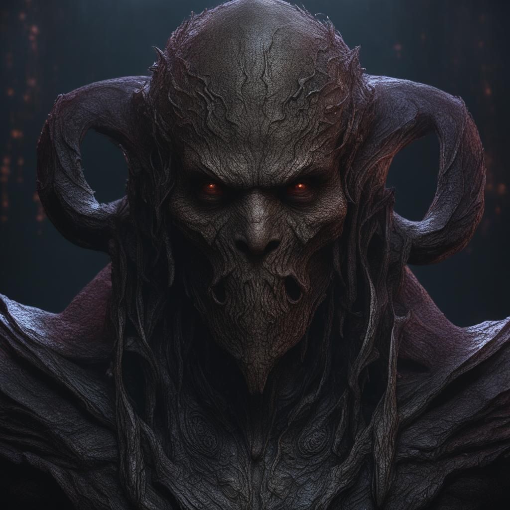 Dark Fantasy Portrait of Ominous Figure in 8K