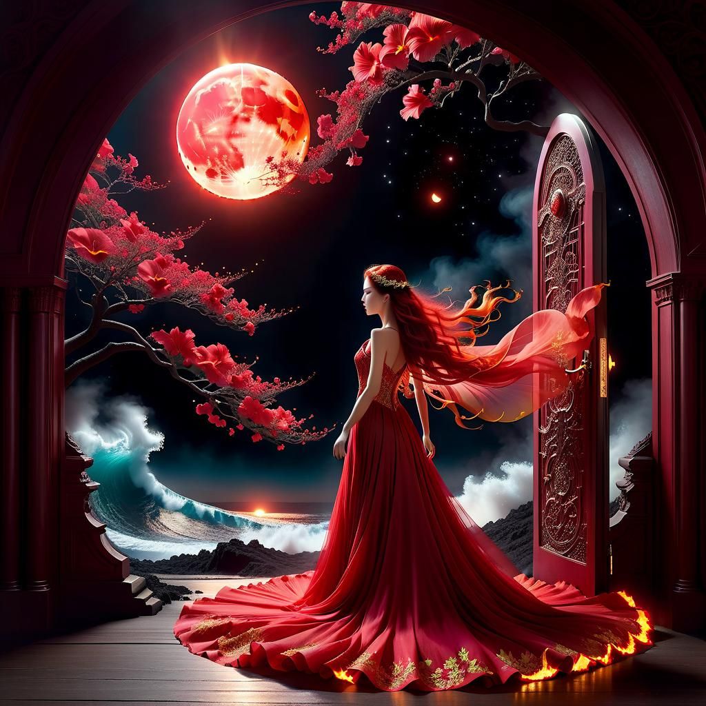 Giant Red Moon Reveals Astonishing Wonder World