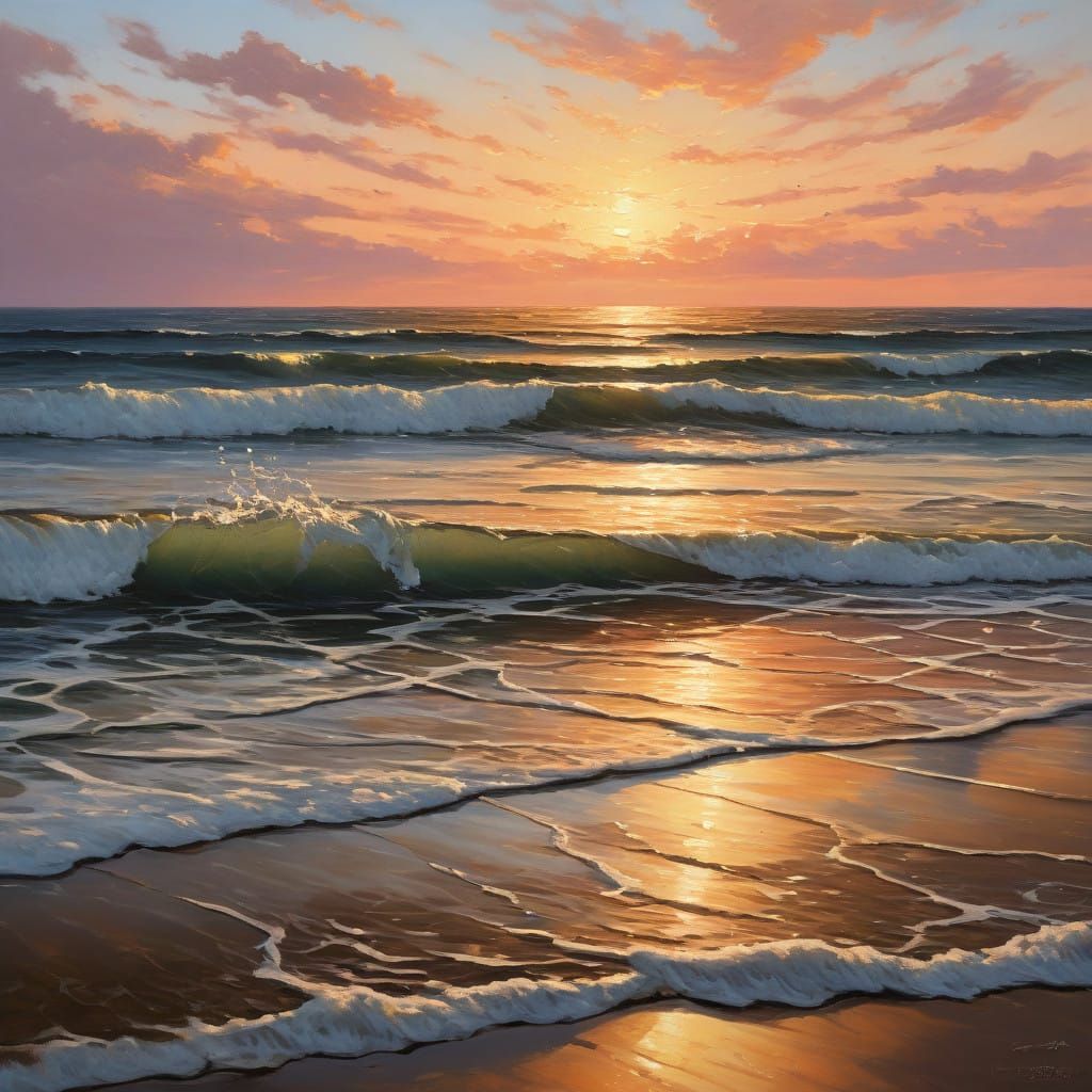 Golden Sunset on Tranquil Sea