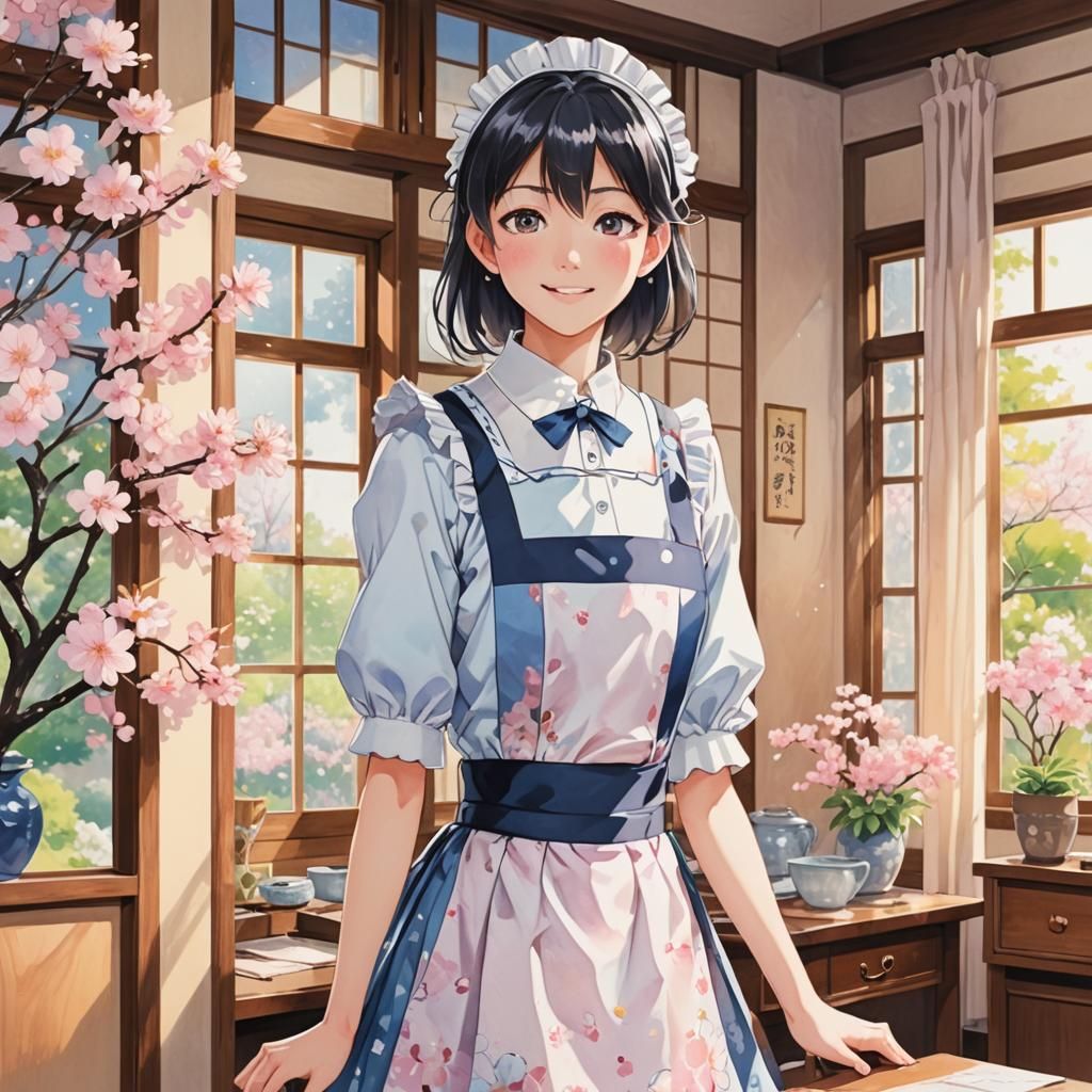 Gojo Satoru as Anime Maid in Japanese Room