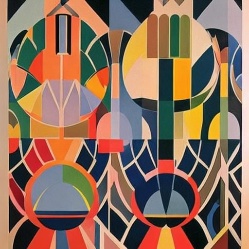 Art Deco Mouse Linen Closet: Delaunay & Lempicka Style