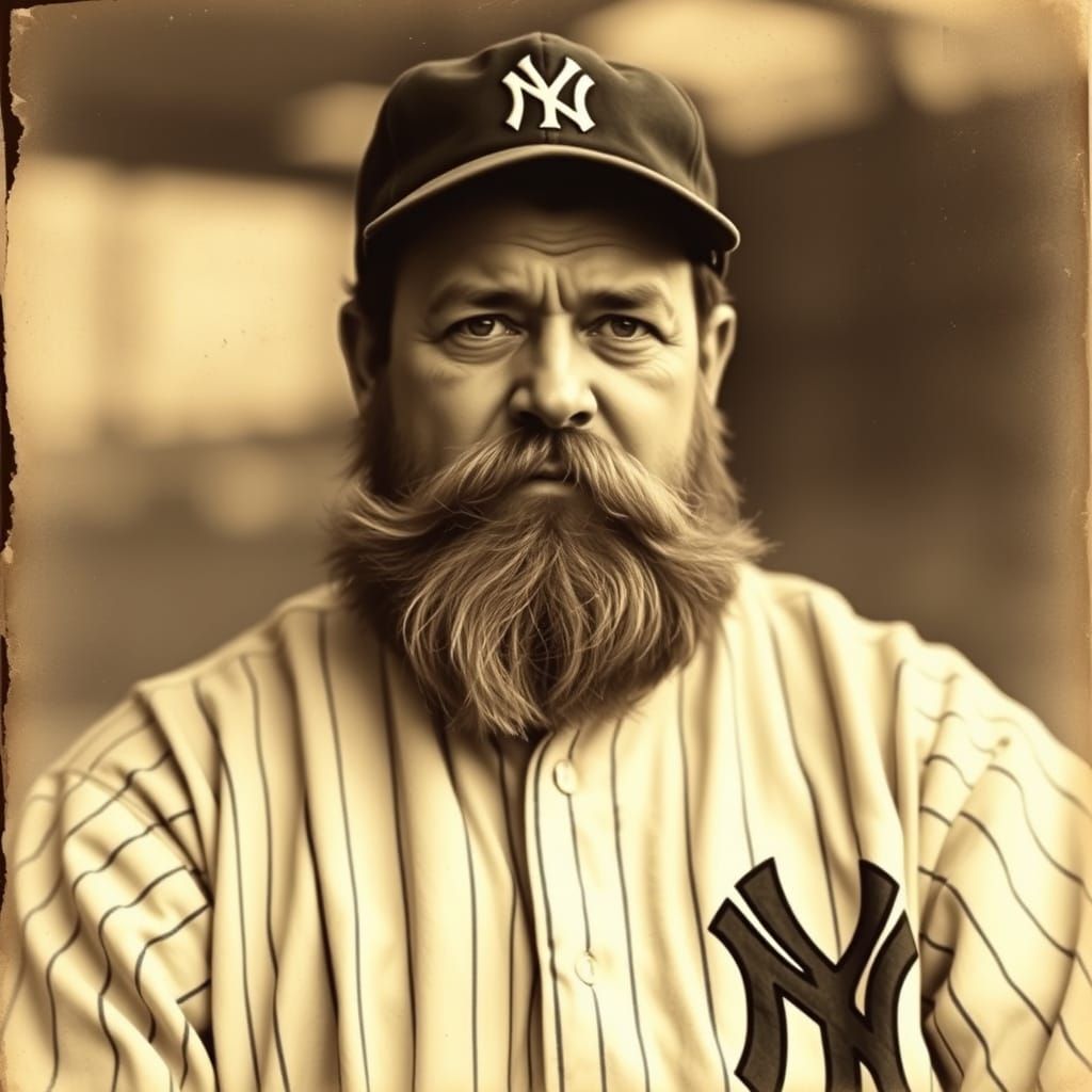 Vintage Baseball Icon George Ruth in Classic Yankees Uniform