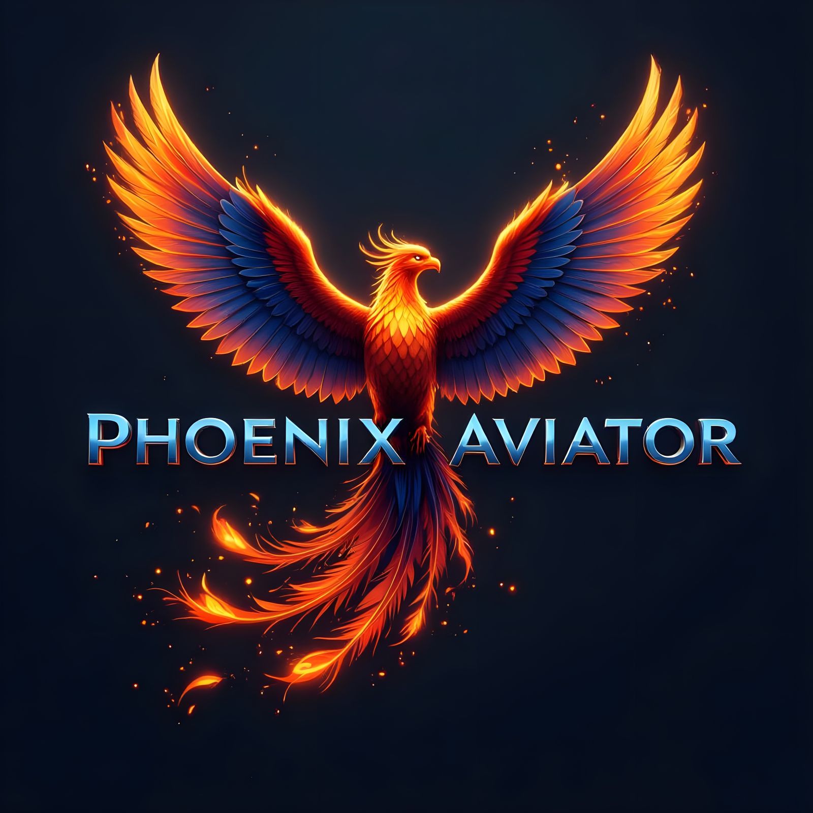 Phoenix Bird Logo in 3D Rendered Style