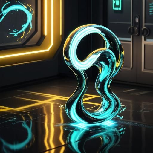 Liquid Metal in Surreal Sci-Fi Laboratory