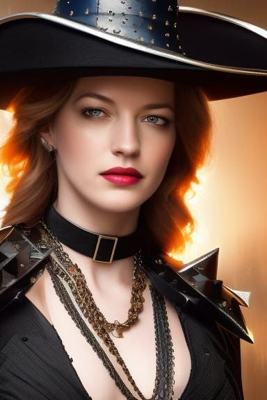 Talulah Riley as a Witch Hunter: Hyperrealistic Portrait