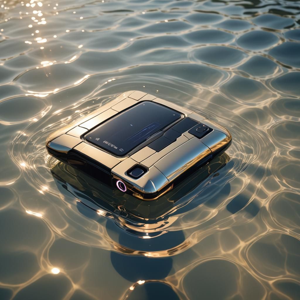 PS5 Console Submerged in Pool, 3D Render
