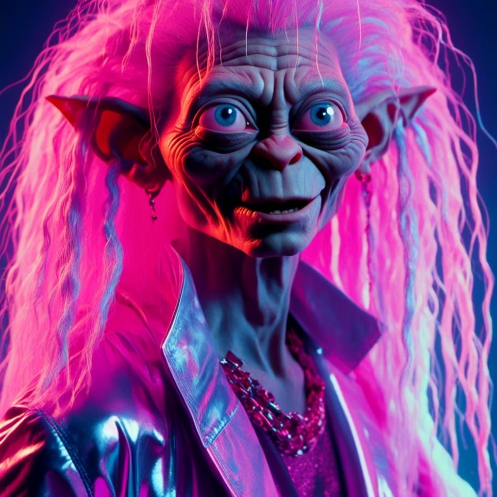 80’s synthwave Gollum