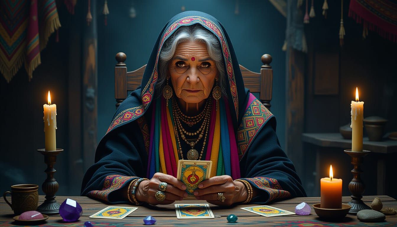 Mystical Gypsy Fortune Teller in Fantasy Art Style