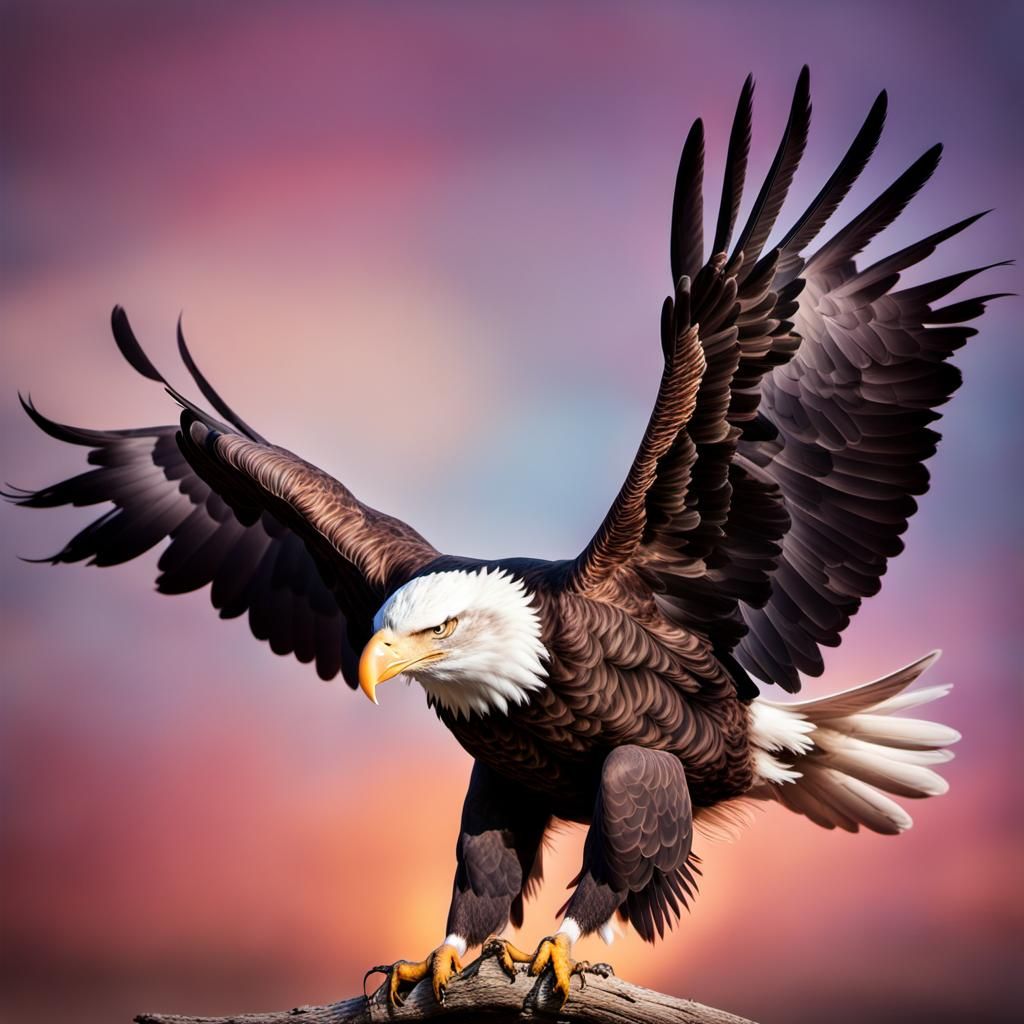 Detailed Bald Eagle Attack in Natural Light