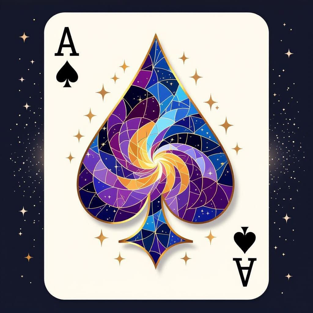 Astral Nebula Ace Card in Digital Art Style