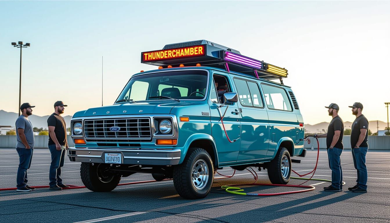 Custom 1974 Ford Econoline Van "THUNDERCHAMBER" with V8
