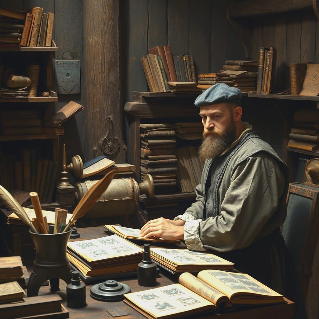 Gathering papers and manuscripts