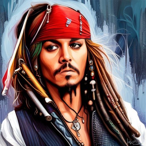 Jack Sparrow Graffiti Art in Street Style