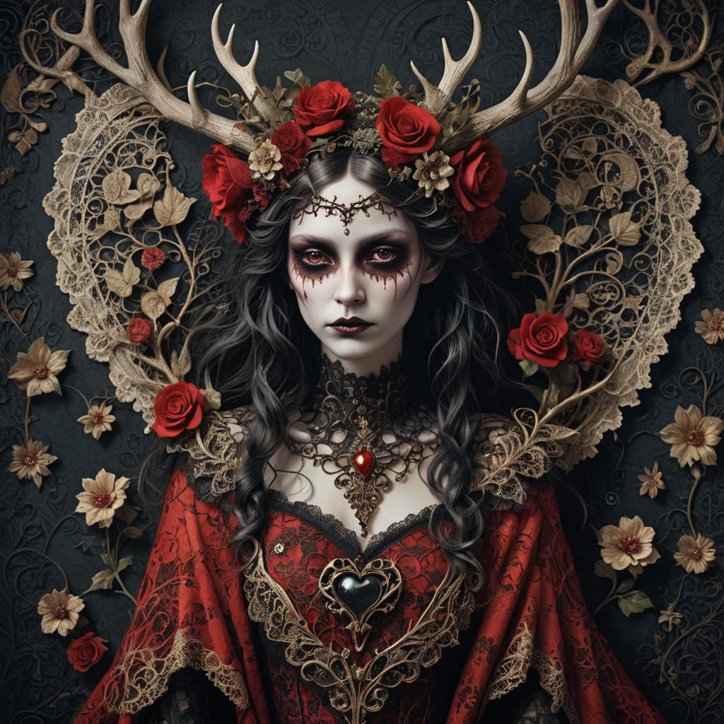 Macabre Fairy Portrait in Dark Fantasy Style