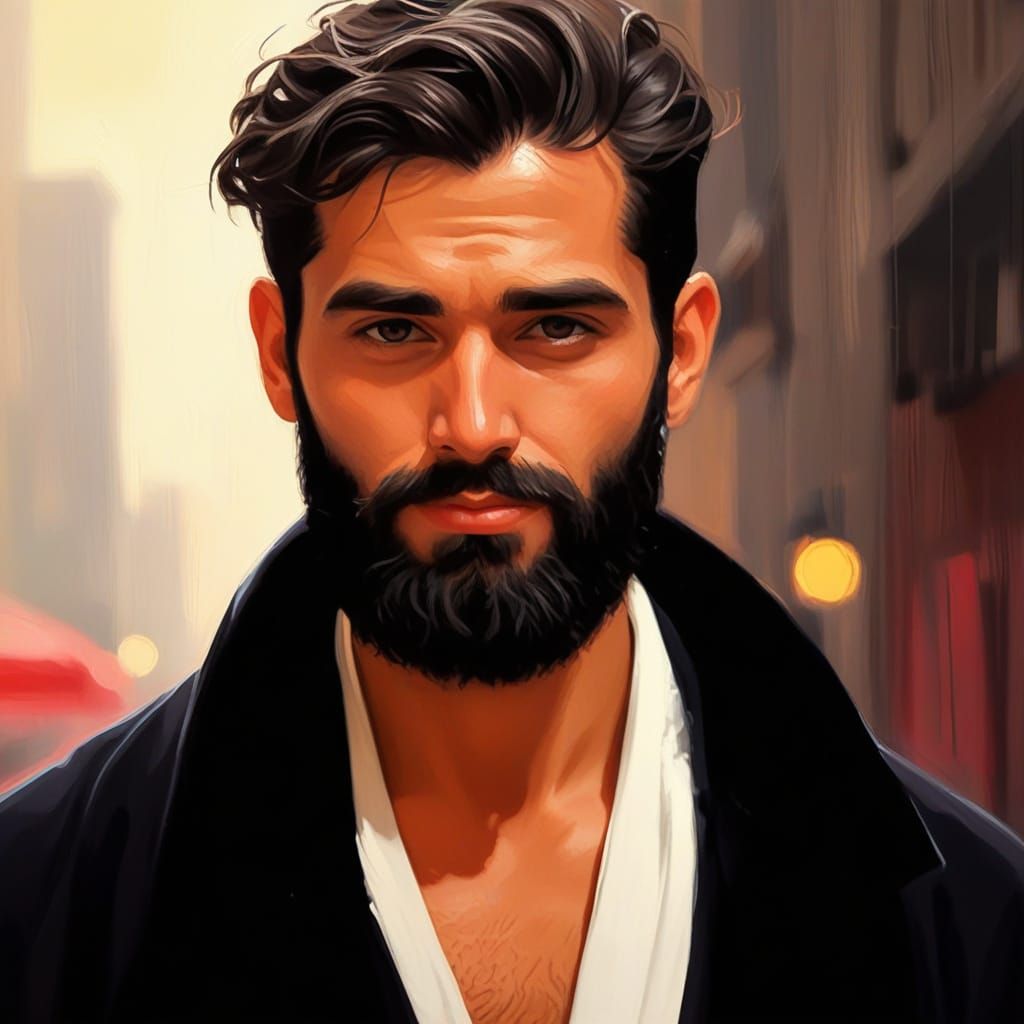 Elegant Man in Soft Velvet Bathrobe