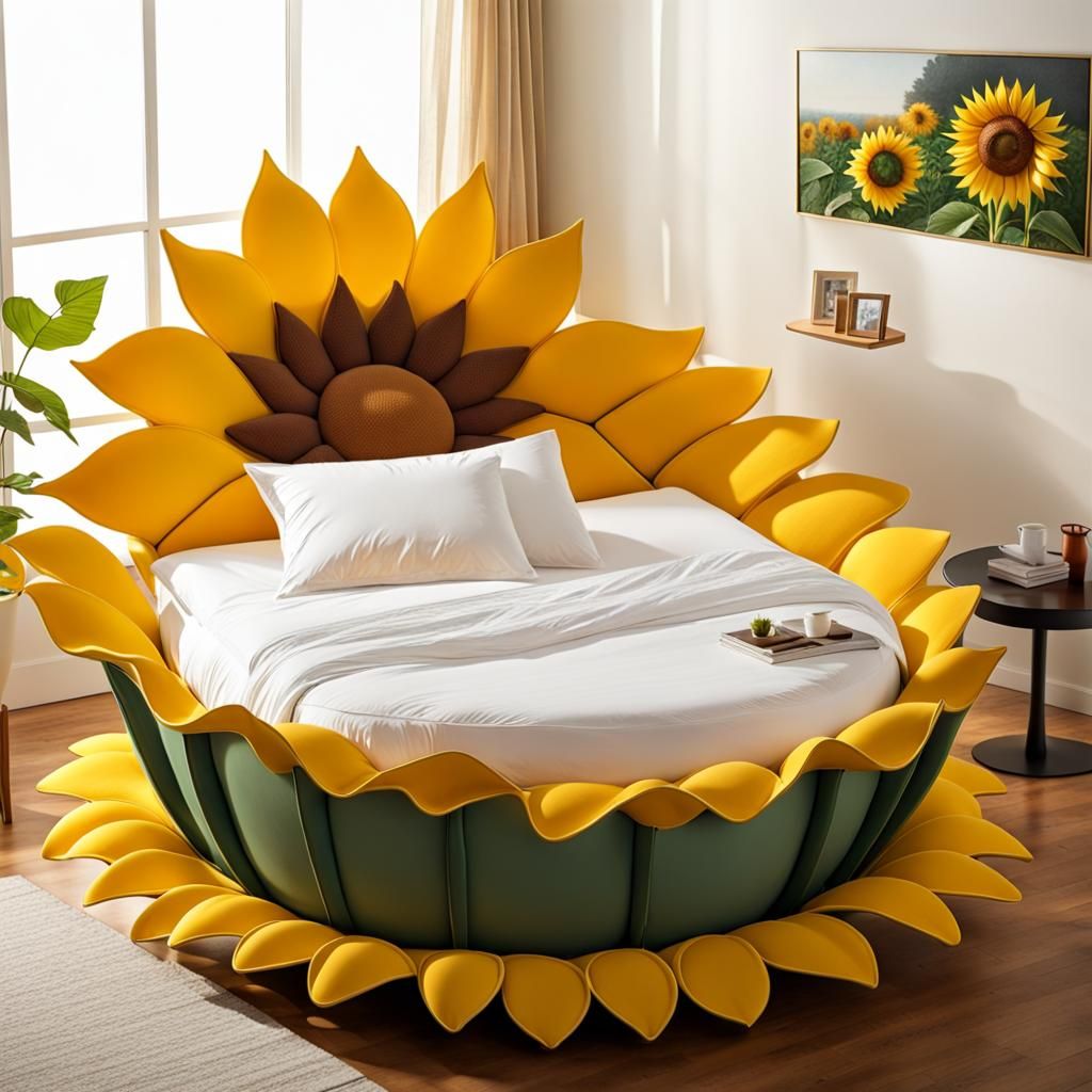 a sunflower bed