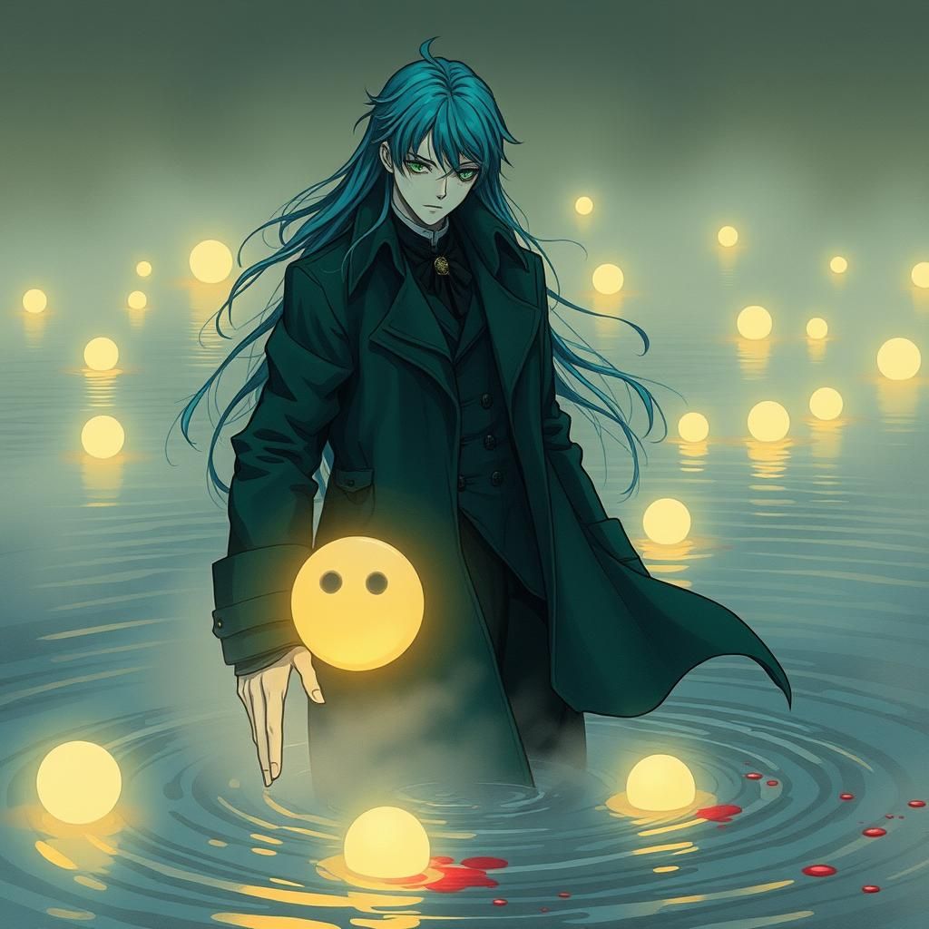 Male Ghost in Pastel Gothic Anime Style