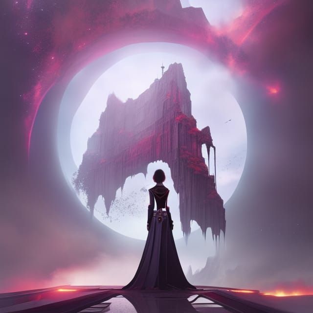 Wizard Casting Illusion Spell in Cyberpunk Style