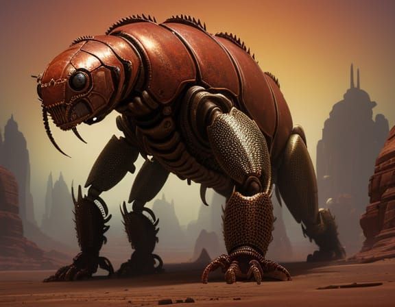 Crab Hybrid Meets Vorlon on Barsoom: Digital Matte Painting