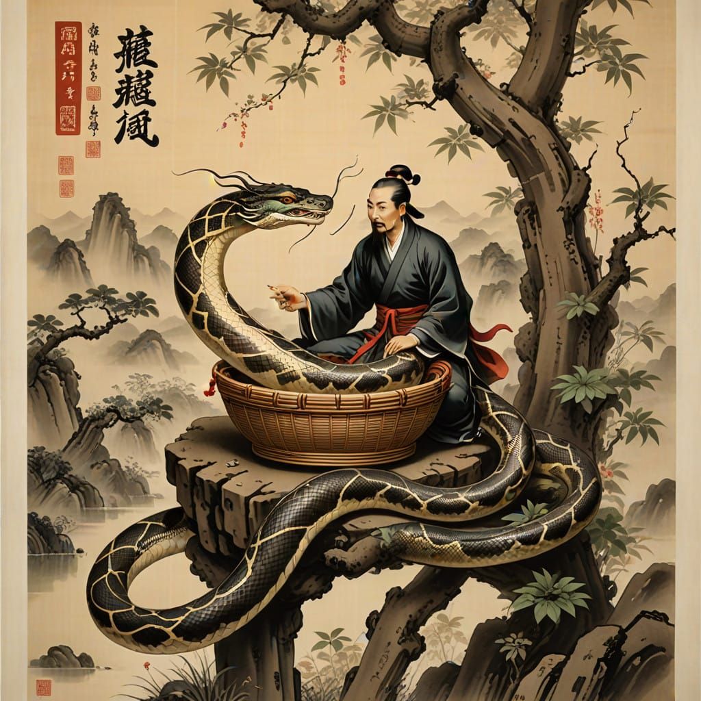 Traditional Chinese Master Connects with Serene Python in Br...